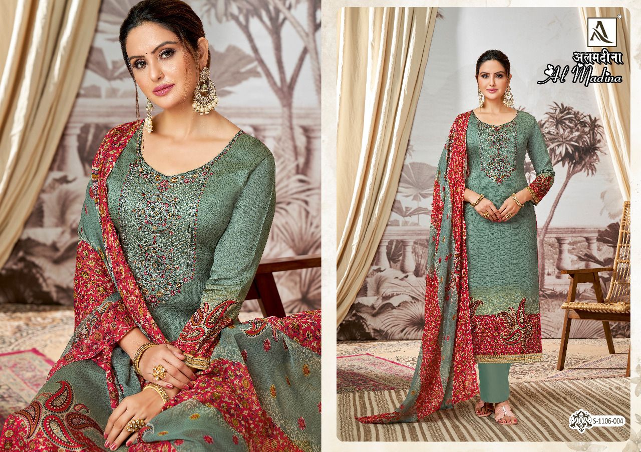 Alok Al Madina Designer Wholesale Jam Cotton Dress Material Catalog